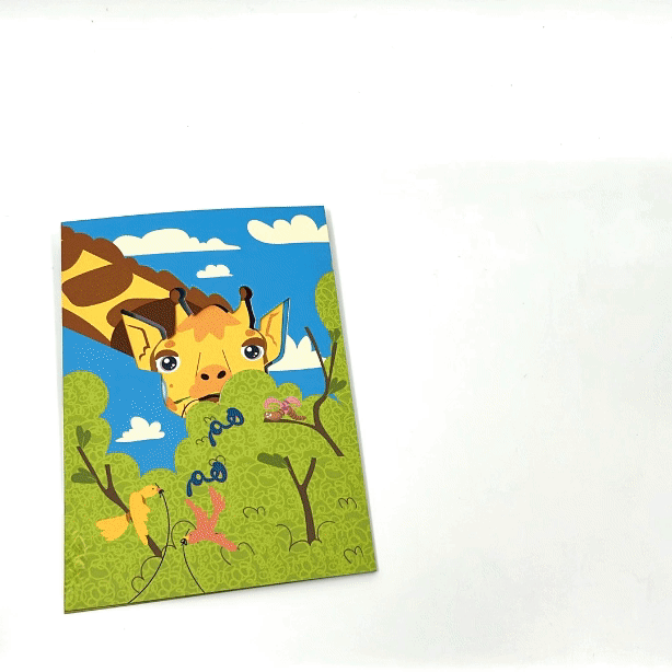 Giraffe birthday pop up card